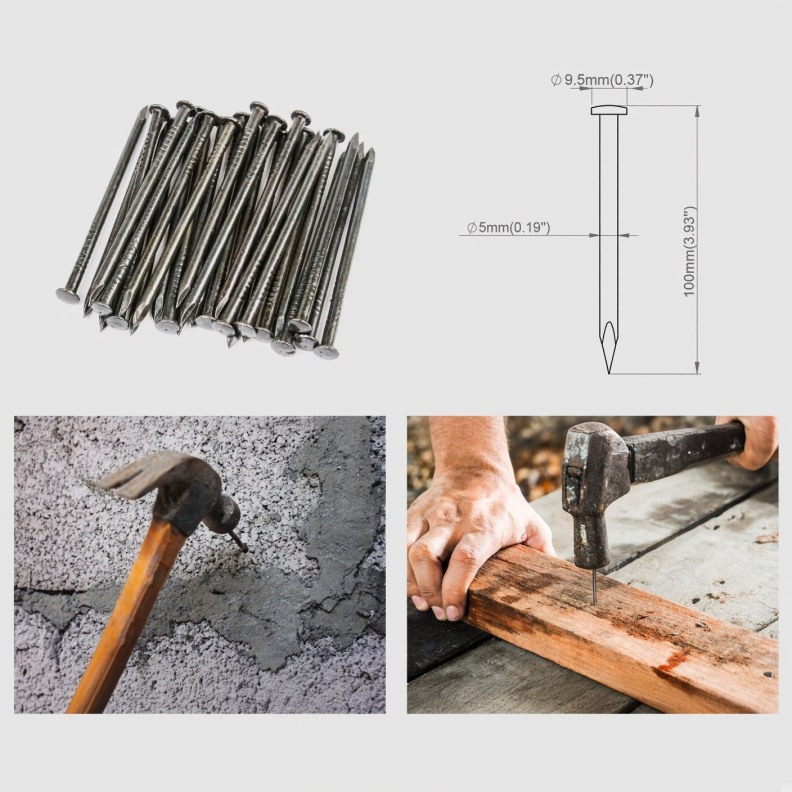 5x100 MM Düz Çelik Çivi
