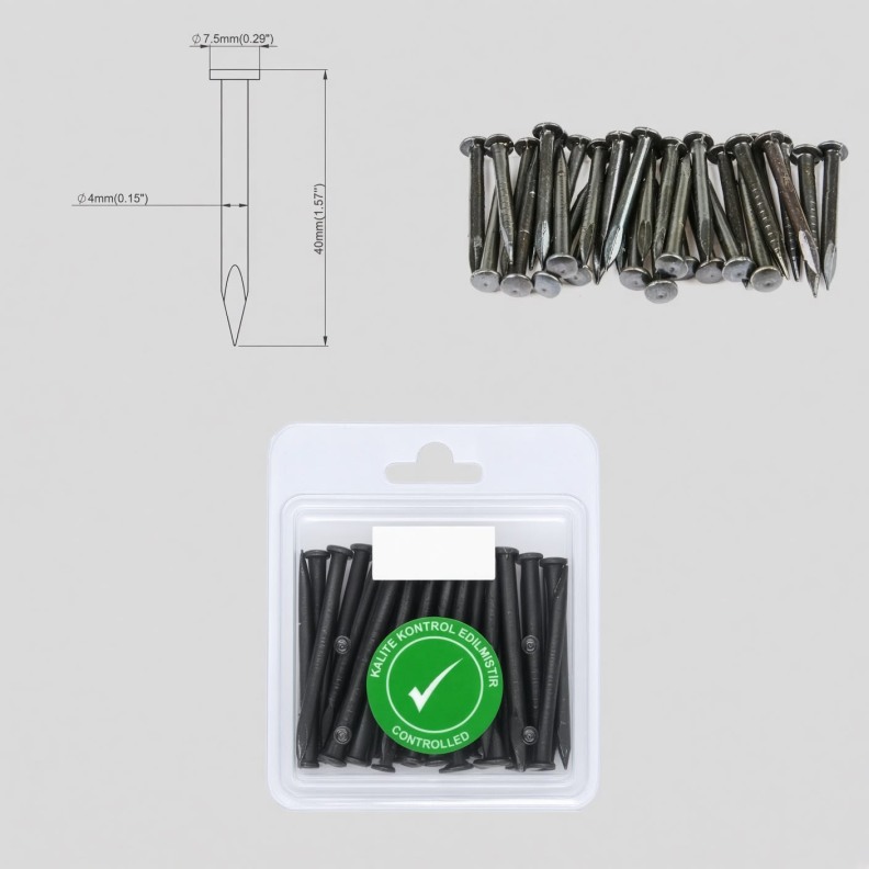 4x40 MM Düz Çelik Çivi