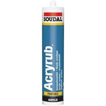 Beyaz Soudal Acryrub Silikonize Mastik 500gr (30 lu koli) 