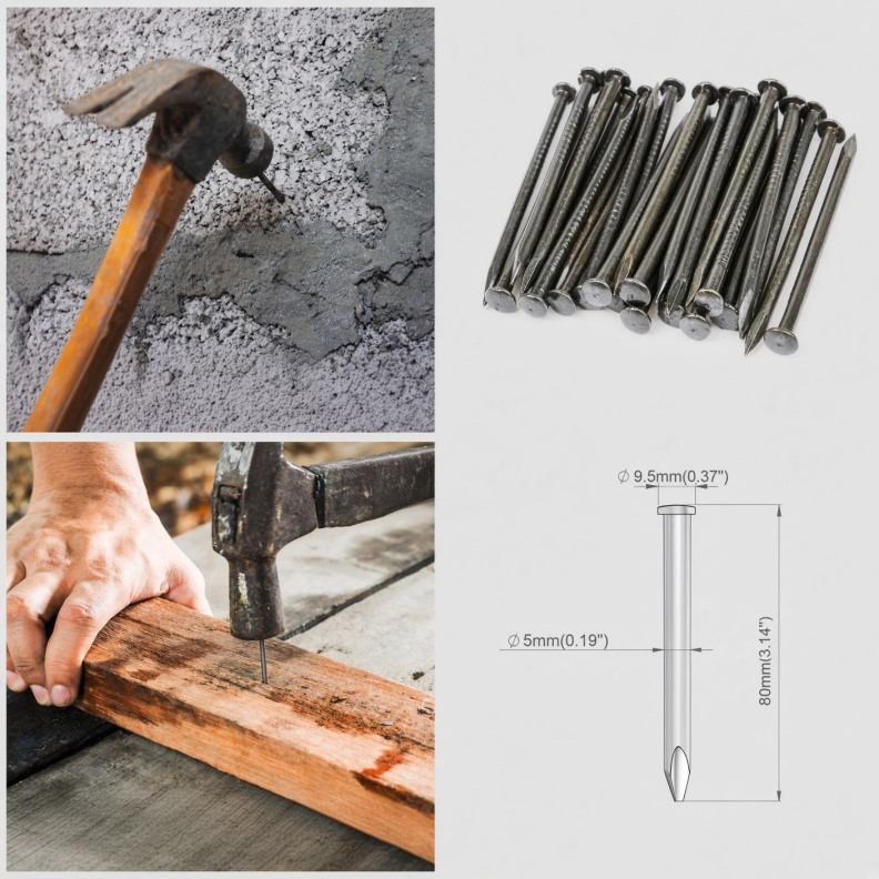 5x80 MM Düz Çelik Çivi
